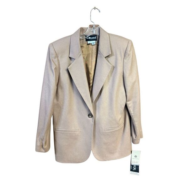 Sag Harbor Jackets & Blazers - VTG Sag Harbor women's camel-colored 100% wool blazer Sz 10 P NWT